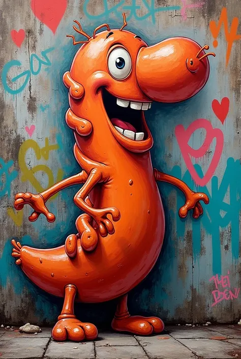 Sausage painting graffiti