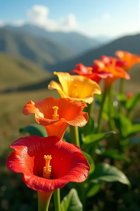 A line of kantuta flowers