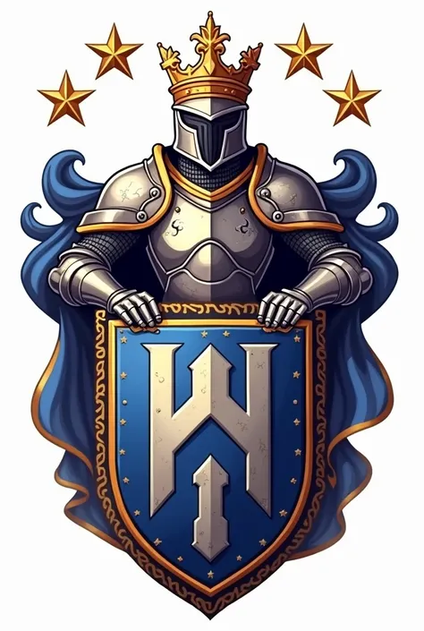 Create a football team crest using a castle and a knight, add a crown and some stars, escreva whitecastle