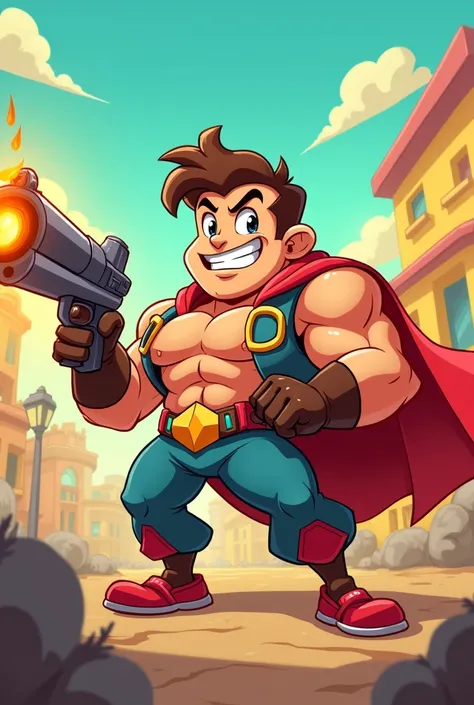 Make character with gun in hand Cartoon