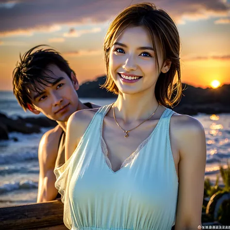 (Realistic, 超Realistic:1.4), 16K HDR, High resolution,((Whiskey Glass)),((Whiskey Bottle)),((Whiskey Glass)),Happy Smile、Short Hair,The best smile、Japanese Actress,so beautiful(It looks like the real thing),Evening Dresses,Cocktail Dresses、Whiskey Bottle、T...