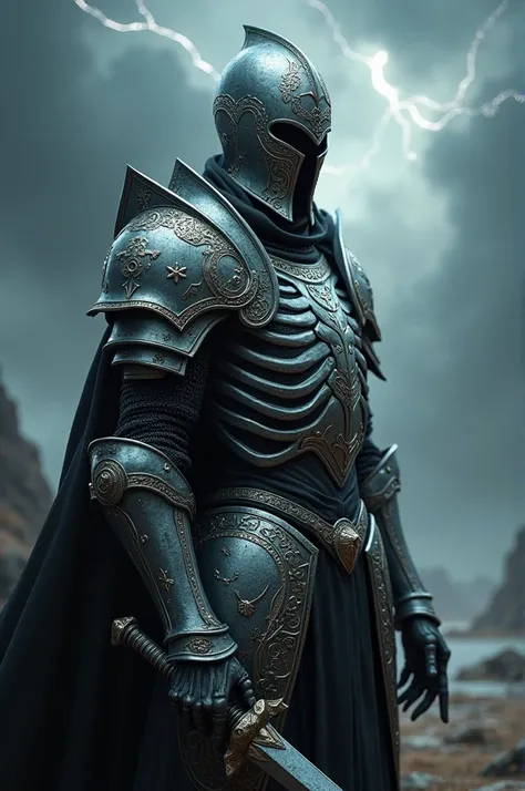 Handsome knight in skeleton armor