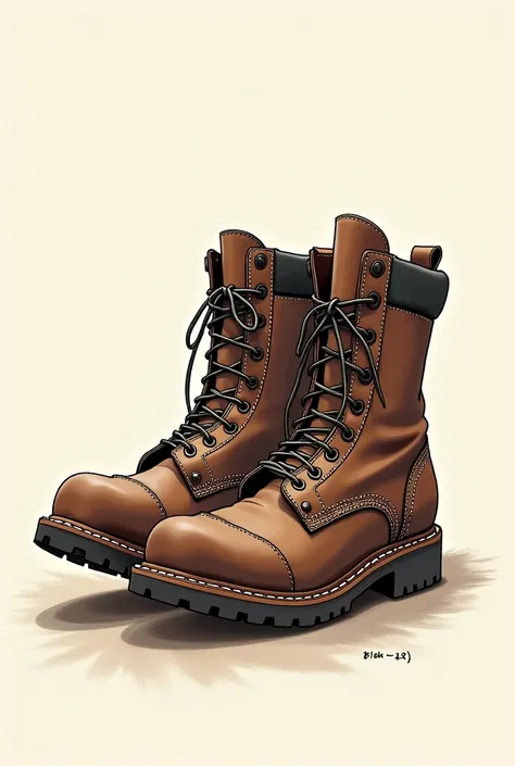 Drawing of boots for men
