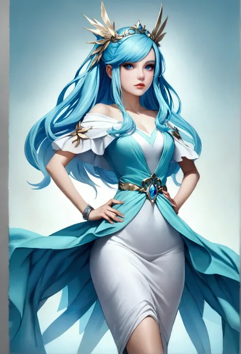 "Create a realistic, full body version of Icy from Winx Club, imagined as a real girl. It should have the same main features as its animated version., but adapted to the real world. Her skin is fair, with a cold, almost icy tone that contrasts with its lon...