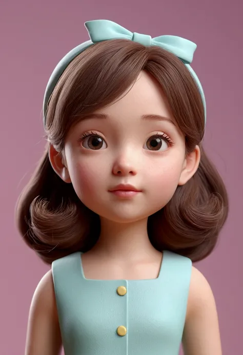 Delicate 3D PVC model of a cute young girl, Staring at the audience, Soft and smooth lighting, Soft pastel colors, 3D icon clay rendering, 120mm lens, 3D Blender Rendering, Trending on Polycount, modular constructivism