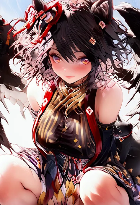 (((((kitasan black)))))、(black hair)、(short hair)、((squat))、(spread your legs)、((big big breasts)),((show me your crotch))、((blu...