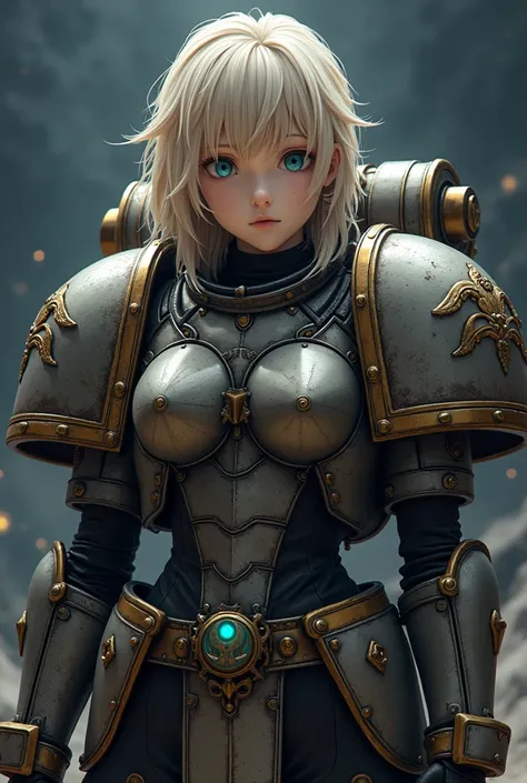 You can generate an anime version of the character Tanya von Degurechaff from the anime Youjo Senki in a space marine costume from the Warhammer 40k universe where her original anime face is still preserved.