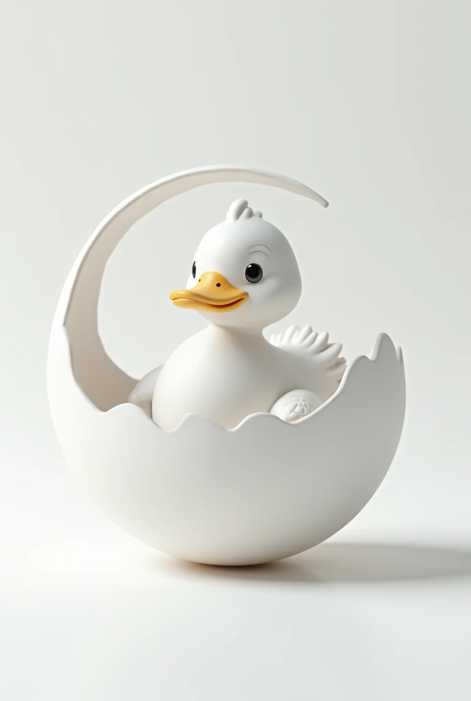 Duck sphere in white ball into circle shape