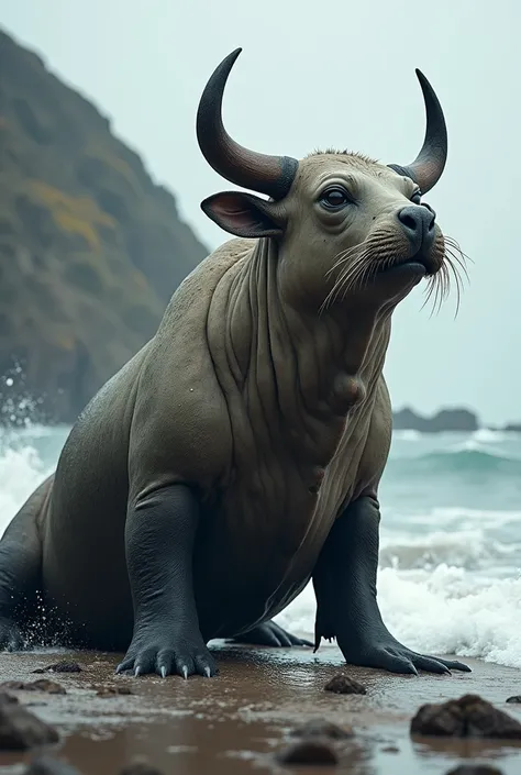 Hybrid fusion of seal and bull in bank of sea