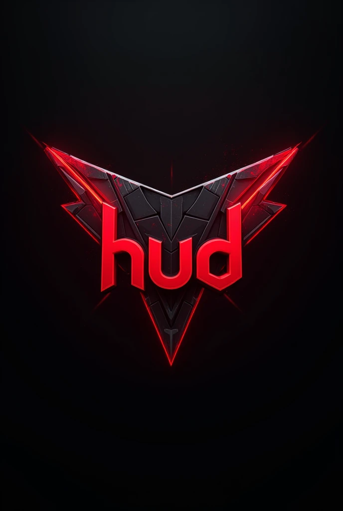 An image of an esports crest with the name of @hud black and red color 