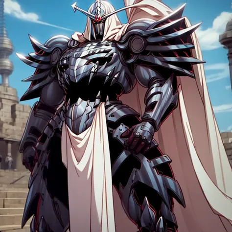 (masterpiece, best quality), 1boy,
intricate details.
covered in full silver armor.
Hyunckel with sleek silver armor.
shining silver armor.
white cape.
full plate armor.
heavy metal armor.
no face.
standing over a tiny continent on earth.