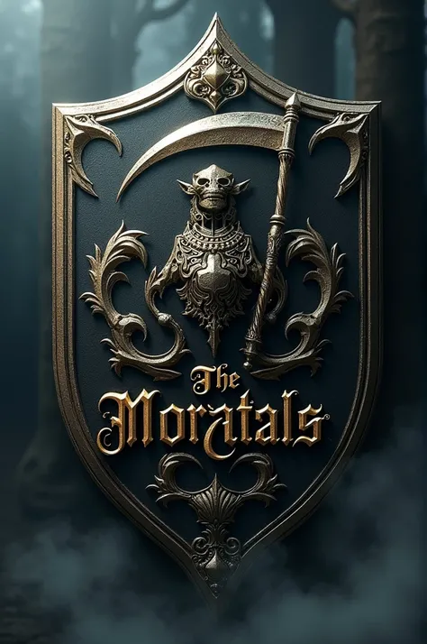 Create an image of a guild shield with the name the mortals