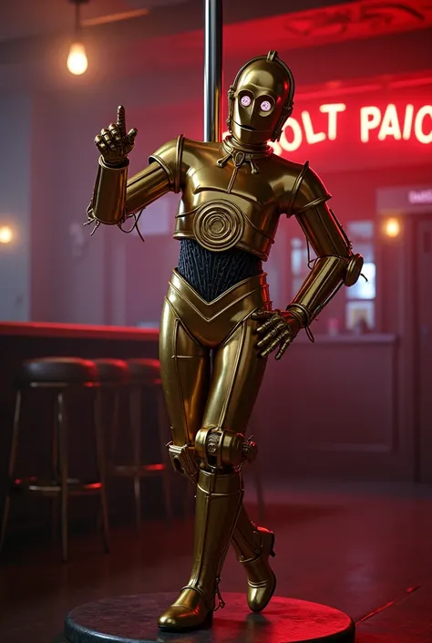 C3PO on a stripper pole 