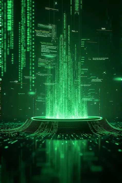 3D financial market graphic image with codes from the Matrix movie