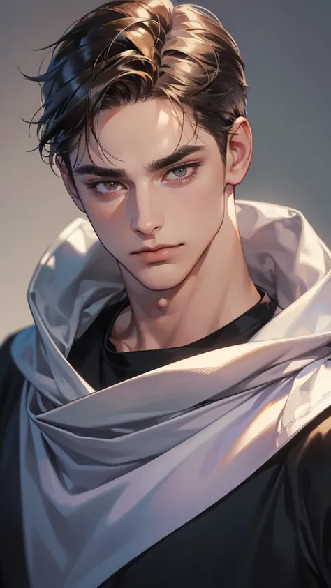 (Best quality,4K,8K,a high resolution,masterpiece:1.2),ultra detailed,(realistic,photorealistic,photo-realistic:1.37),3 man,Beautiful anime,portraits,strong,masculine,dark hair,Sharp jawline,Mesmerizing eyes,Perfectly styled hair,confident expression,brigh...