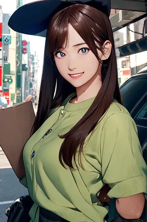 High resolution, 8k, Best Quality, detailed, Semi-realistic anime, 3D anime style, Smooth anime CG, One Girl, 20 year old Japanese woman, slim, Modeling, Shiny brown hair, detailedな顔, Beautiful and detailed, Glowing Skin, Hard Focus、Film Grain, Soft lighti...