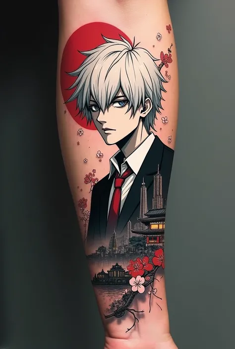 I want to get a tattoo on my right forearm and I like this type of style. I&#39;ll tell you what I like. I like Japan in an oriental way. Ubo animes are one of them, Tokyo Ghoul. ,Favorite character Ken Kaneki and I want you to give me a good design to get...