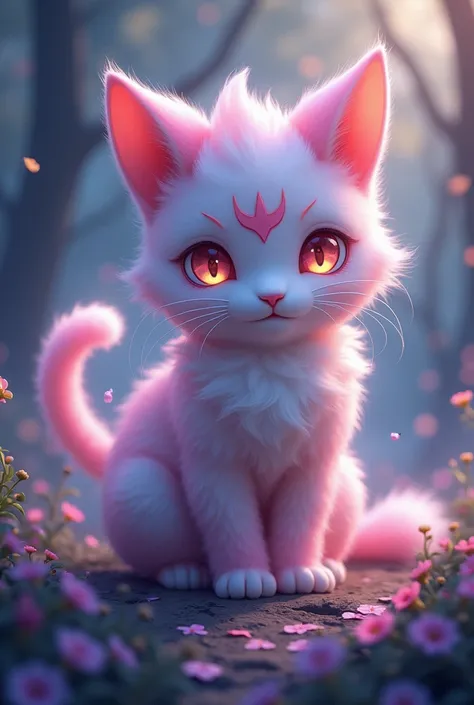 pokemon, ((cat)) , fairy and dark types, cute, masterpiece, high quality, best quality, high-definition, ultra-detailed 