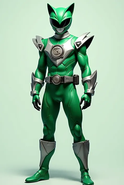 Ranger Chronos Suit:
Main color: green. The suit has a vibrant green color that dominates the entire look., highlighting the theme of time and strength.

Secondary Color: Plata. The silver parts are used discreetly on the gloves, boots and in small details...