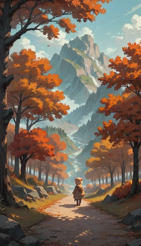 Cozy maple trees ,autumn ,fall , Lofi Cozy ,atmosphere landscape