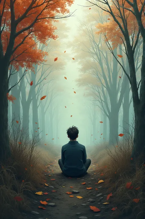 Leaves fall, hearts shift too,
Winter’s hush to spring’s bright bloom—
Cycles of our love, one boy sit and sad 
In nature’s mirrored dance, we find,
Emotions flow with the seasons.