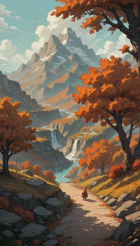 Cozy autumn fall ,Lofi Cozy ,atmosphere landscape