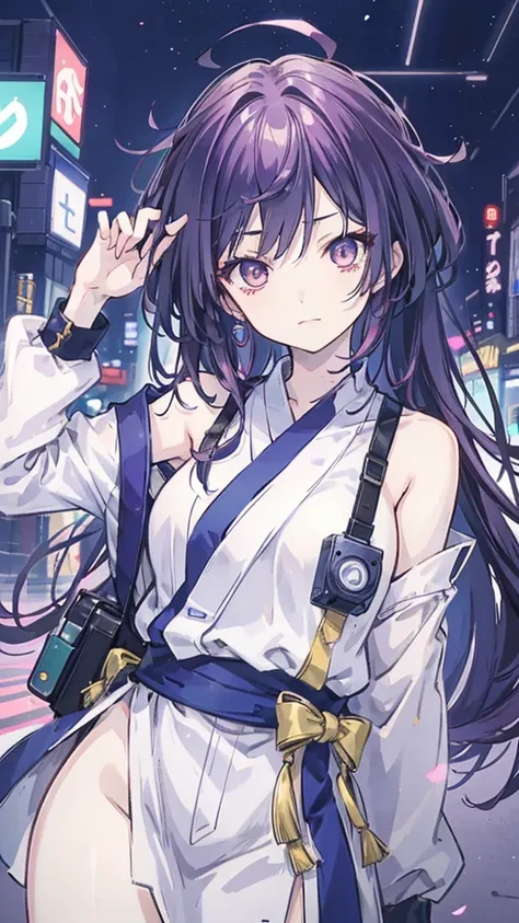 Colored portraits of female characters in anime style. It and Anime《Ninja Detective》Has distinct characteristics. The scene takes place in a futuristic city full of neon lights.. The environment is exciting and adventurous. Digital camera with camera set t...