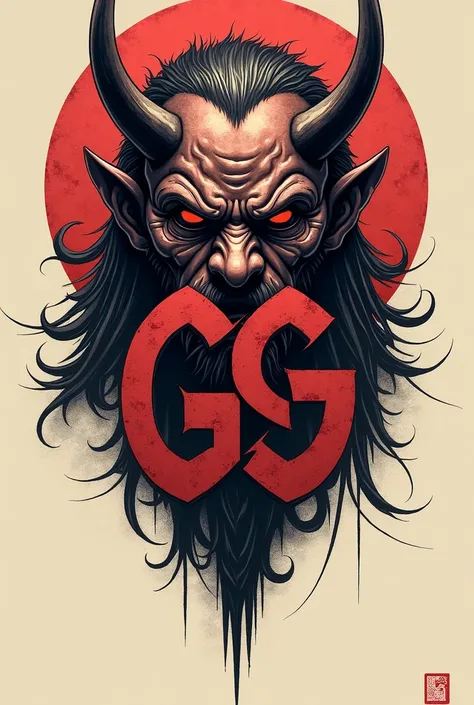 Gg tattoo logo , hanya mask background,
Double g sign below