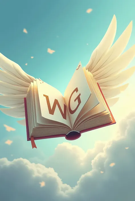 Simple drawing of letters "WING" with the following requirements:
+ W and G are the left and right wings.
+ The word IN in the middle is combined into a book. The overall image is a flying book with the slogan below being the word "Wing Of Knowledge"