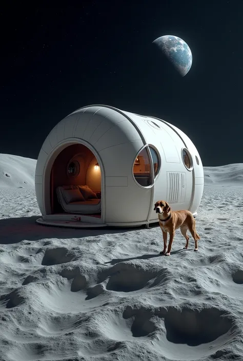 Architectural Design of a dog house on the moon