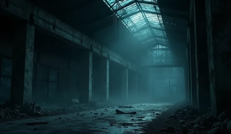 INT. ABANDONED WAREHOUSE – NIGHT

The sound of dripping water echoes through the dimly lit space. Moonlight seeps through cracks in the shattered windows, casting long shadows across the floor. Dust floats in the air, illuminated by the faint glow. The war...