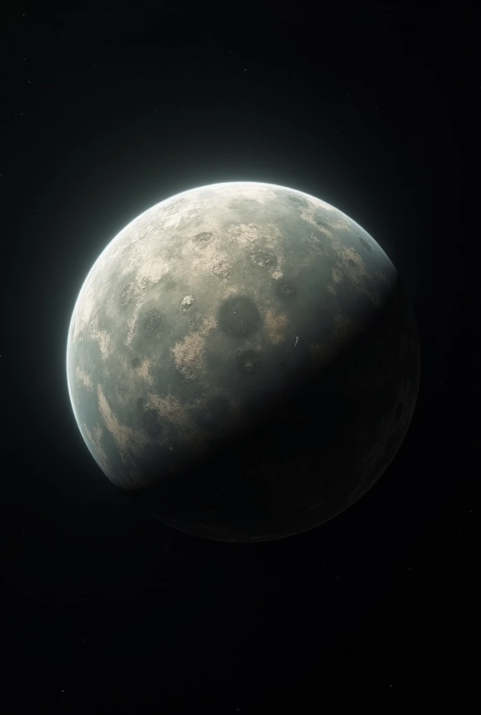 Image of a low quality photo as if taken by a telescope of an earth-like planet with gray parts that is as realistic as possible taken by a 360p camera