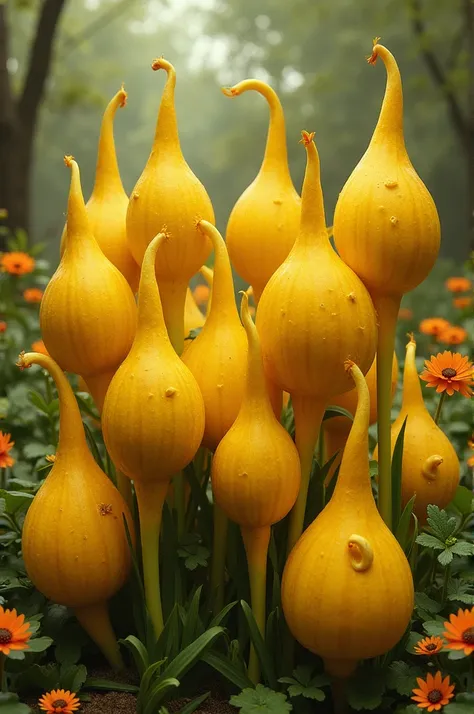 Yellow penis-shaped flowers 