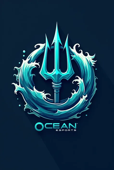 Can you make a logo for a eSports team name OCEAN ESPORTS use the elements related to sea,trident,waves etc