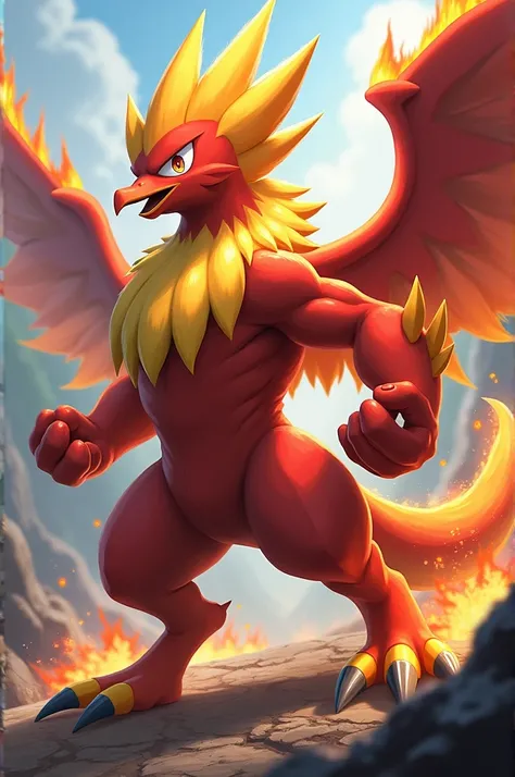 Make me a picture of the pokemon Blaziken 