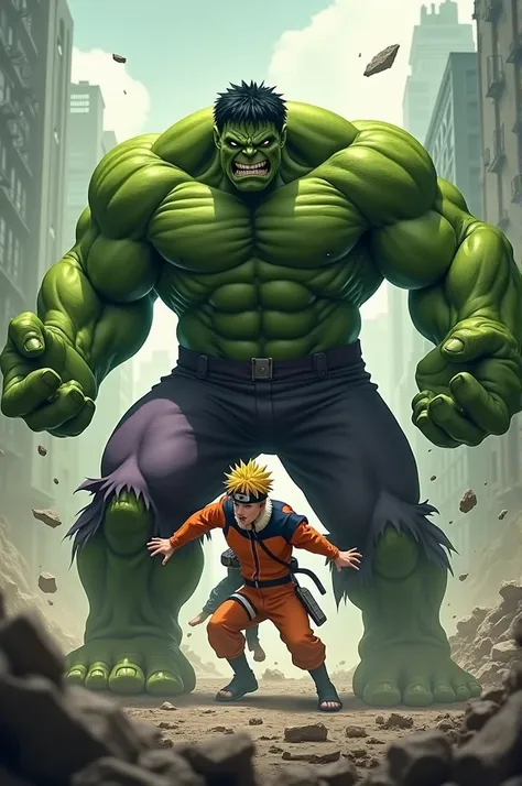 Hulk catching Saitama and Naruto 