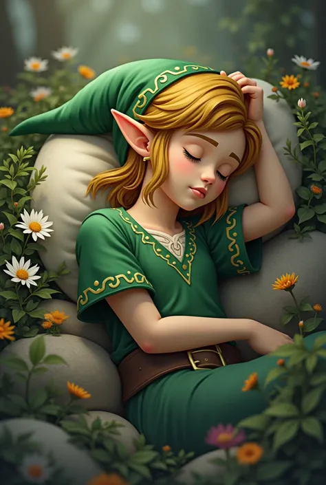 Link from the legend of Zelda sleeping