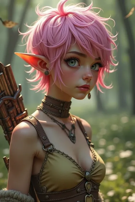 1,(1sissy:1.5),:1.5,teenager,femboy,Libido boy,Female physiognomy,elf,(elf ears), (blonde archer), ,(((little boy,boy,kid,kid only,,1boy,male gender))), ((pink hair:1.5,short detailed hair,short pink hair,messy pink hair)),