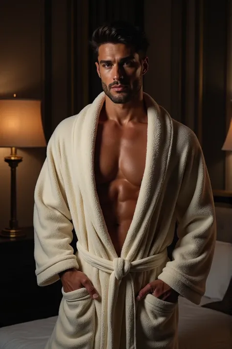 Hot man in bathrobe 