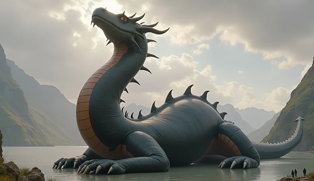 Giant inflatable latex dragon laying inflates itself to a huge size and gigantic big cousin cock in the tiny continent sexy Hongyi Inflatable laying goodra dragon sph It grows to a gigantic size and towers over an entire continent The inflatable latex infl...