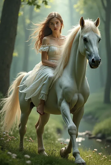 Make a beautiful girl with a half-horse body