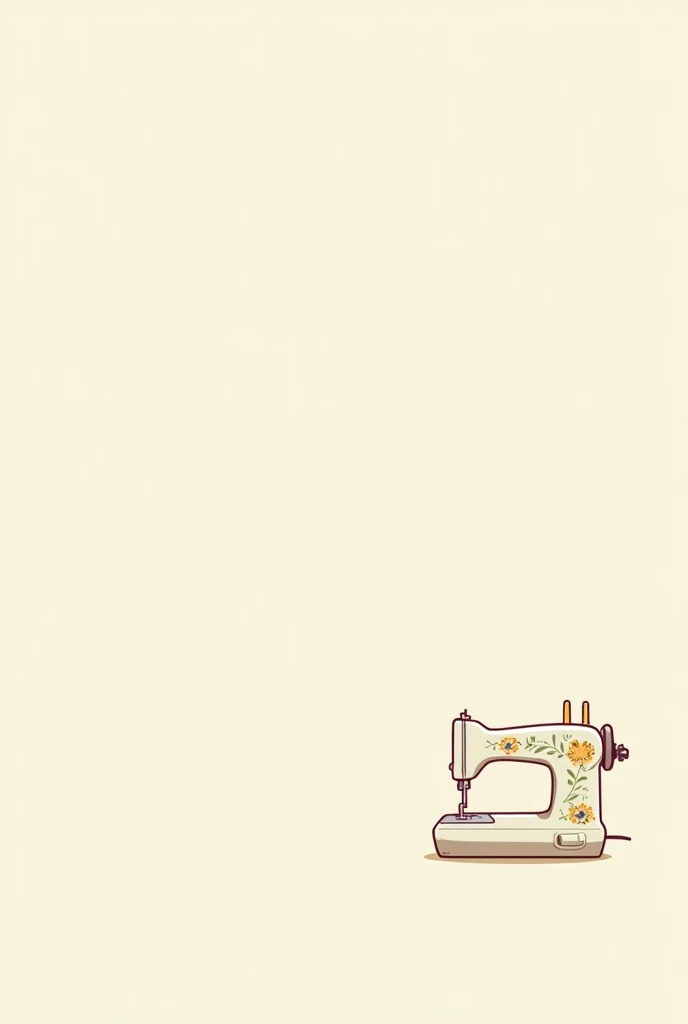 Simple anime antique sewing machine and pen logo