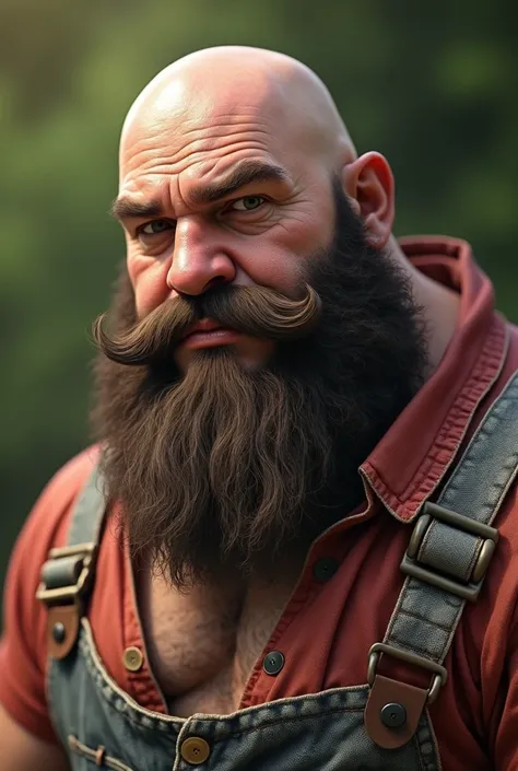 8K Very Best Highest Realistic Quality very Realistic 8K very detailed highly photorealistic very realistic highly detailed closeup portrait photo of a Very Realistic Bald Sexy Bald Daddy Hairy Bearded Bear Beefy Body Thick Muscle Bear Burly Chubby Beefy M...