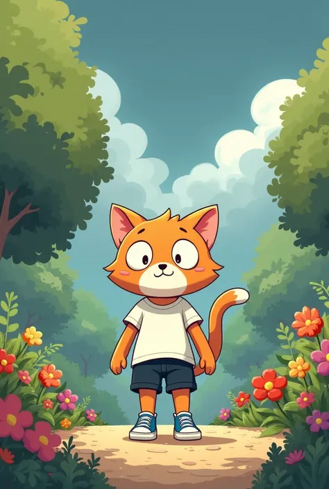 
## Step 1: Introduction of Minki
**Prompt:**  
Create an image of **Minki the Cat**, a cartoon character with a round face and large expressive eyes. Minki is standing in a sunny garden, looking sad and lost. She wears a white t-shirt, black shorts, and b...