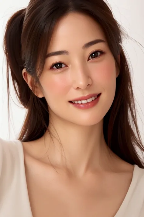 Mature Woman、(realistic, photo-realistic:1.4),Close-up of face、smile