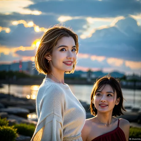 (Realistic, 超Realistic:1.4), 16K HDR, High resolution,((Whiskey Glass)),((Whiskey Bottle)),((Whiskey Glass)),Happy Smile、Short Hair,The best smile、Japanese Actress,so beautiful(It looks like the real thing),Evening Dresses,Cocktail Dresses、Whiskey Bottle、T...