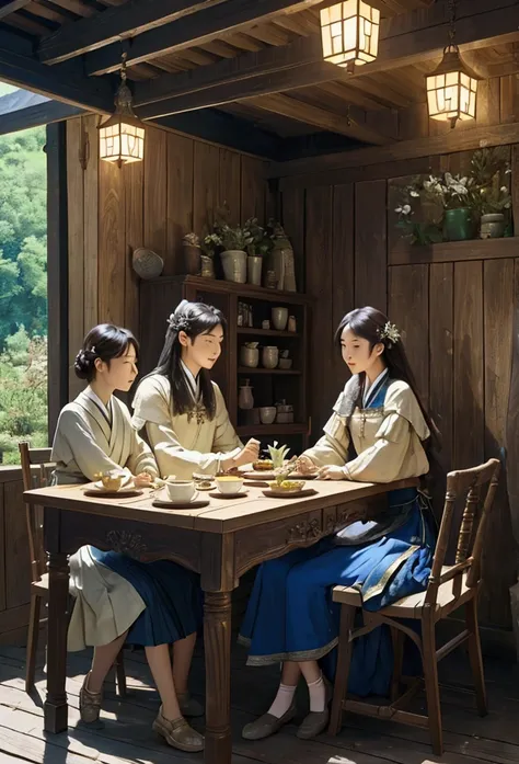 In the countryside, Middle Ages, ~to, 실내to서, humble, table, chair, d~toer plates, Quadratic equation, Fibics  