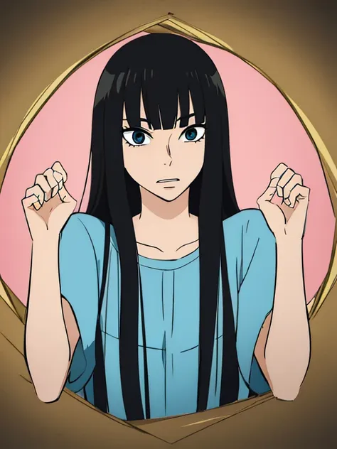 ((best quality)),((highly detailed)),masterpiece,absurdres,detailed face,beautiful face,((detailed eyes, deep eyes)),((dynamic pose)), sawako, 1femboy, girly, otokonoko, transgender, femboy, black hair, solo, long hair, bangs, black eyes, blunt bangs, open...