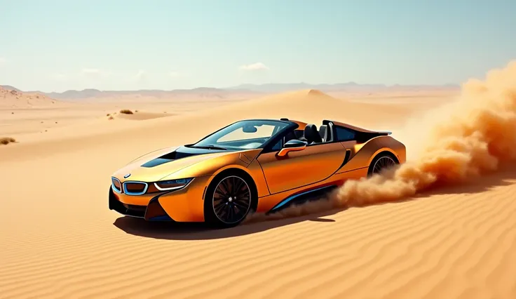 BMW i8 Roadster sand pics driving in different colours 