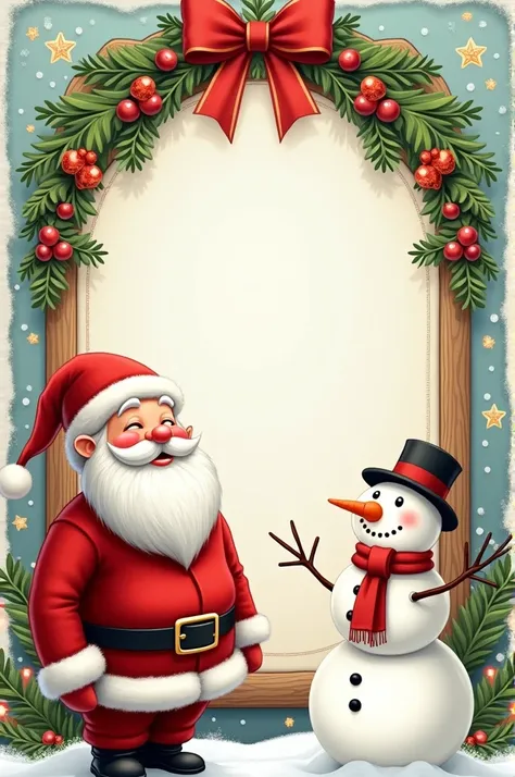 santa clause template background with snowman